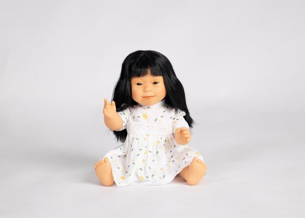DOLLS WITH DOWN SYNDROME FEATURES ASIAN GIRL 40 CM LONG HAIR